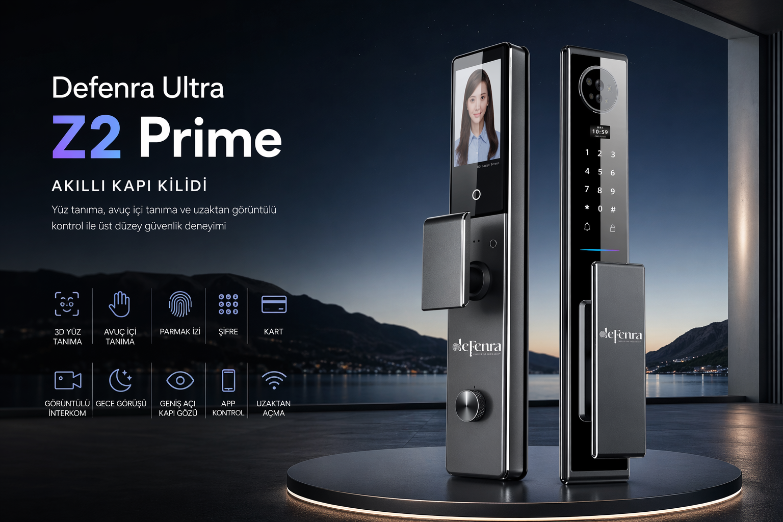 Defenra Ultra Z2 Prime Akıllı Kapı Kilidi
